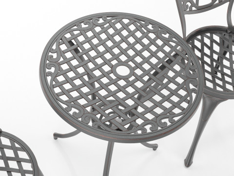 Piece Bistro Set Stylish Outdoor Patio Furniture 3D Model