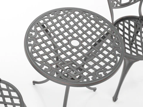 Piece Bistro Set Stylish Outdoor Patio Furniture 3D Model