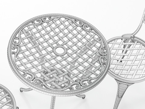 Piece Bistro Set Stylish Outdoor Patio Furniture 3D Model