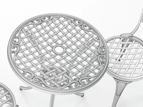 Piece Bistro Set Stylish Outdoor Patio Furniture 3D Model