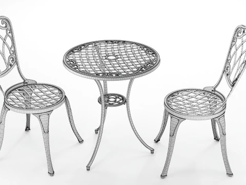 Piece Bistro Set Stylish Outdoor Patio Furniture 3D Model