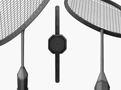 Badminton Racket 3D Model
