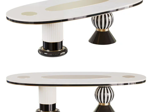 モダンな楕円形のダイニングテーブル 3Dモデル