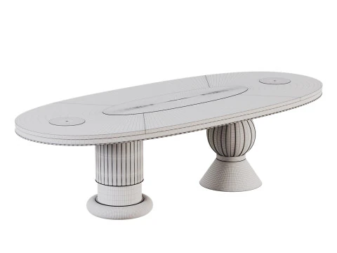 Modern Oval Dining Table 3D Model
