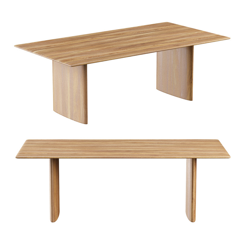 Anton Solid Wood Dining Table 3D 모델 .c4d .max .obj .3ds .fbx .stl .blend 