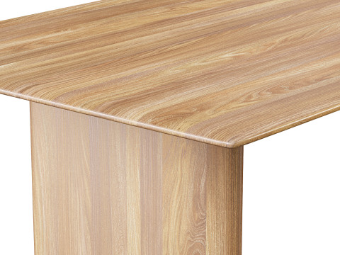 Anton Solid Wood Dining Table 3D 모델