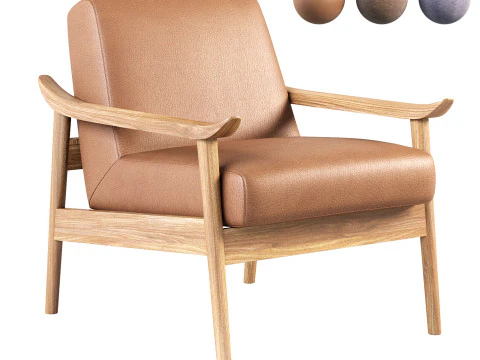 Дерев'яний стілець Mid Century Show 3D Модель