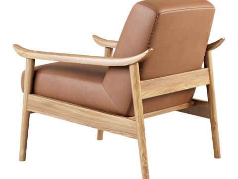 Mid Century Show Wood Chair 3D Model