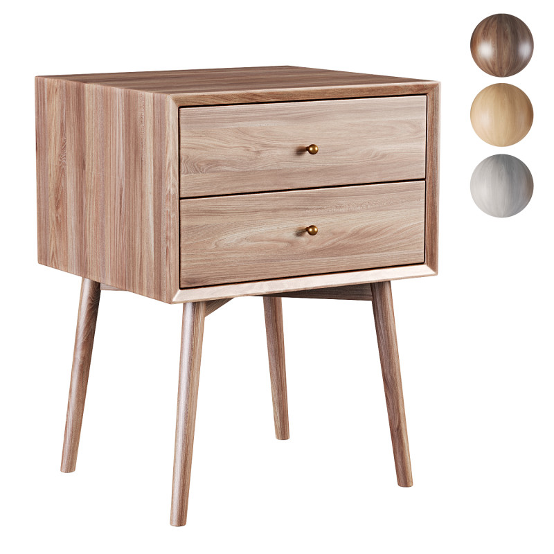 Mid-Century Closed Nightstand Modelo 3D .c4d .max .obj .3ds .fbx .stl .blend 