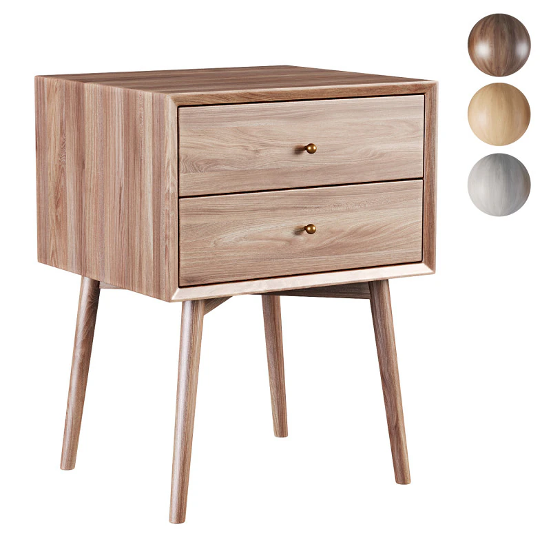 Mesita de noche cerrada Mid-Century Modelo 3D .c4d .max .obj .3ds .fbx .stl .blend 