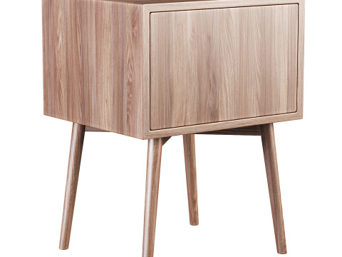 Mid-Century Closed Nightstand Modelo 3D