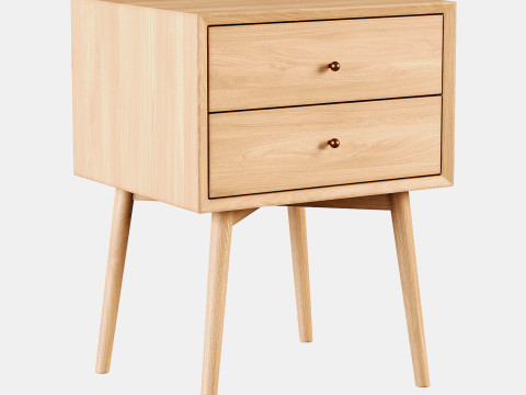 Mid-Century Closed Nightstand Modelo 3D