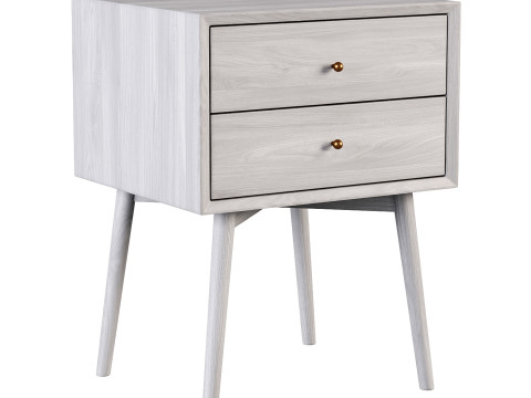 Mid-Century Closed Nightstand Modelo 3D