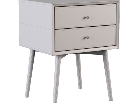 Mid-Century Closed Nightstand Modelo 3D