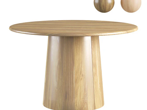 Mesa de jantar redonda com pedestal Anton Modelo 3D