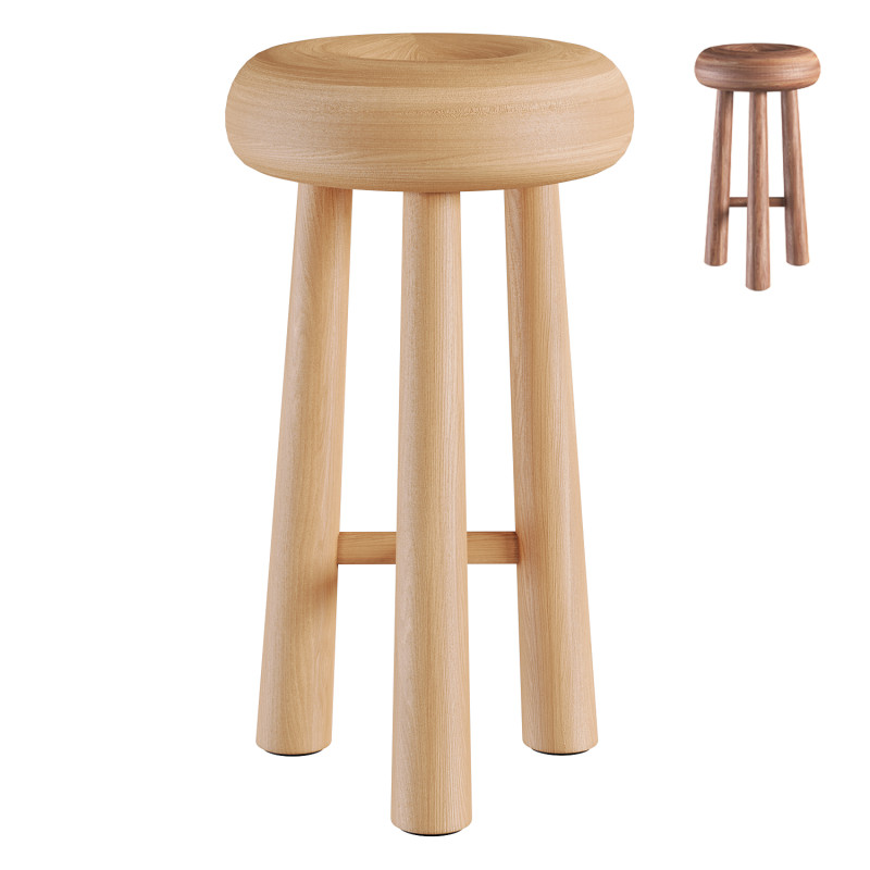 BABA HIGH STOOL 3D Model .c4d .max .obj .3ds .fbx .stl .blend 