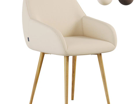 CADEIRA DJUDI VELUDO BEGE Modelo 3D