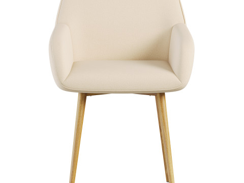 DJUDI CHAIR VELVET BEIGE 3D Model