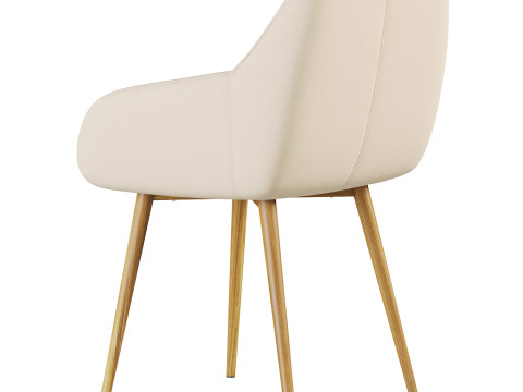 DJUDI CHAIR VELVET BEIGE 3D Model