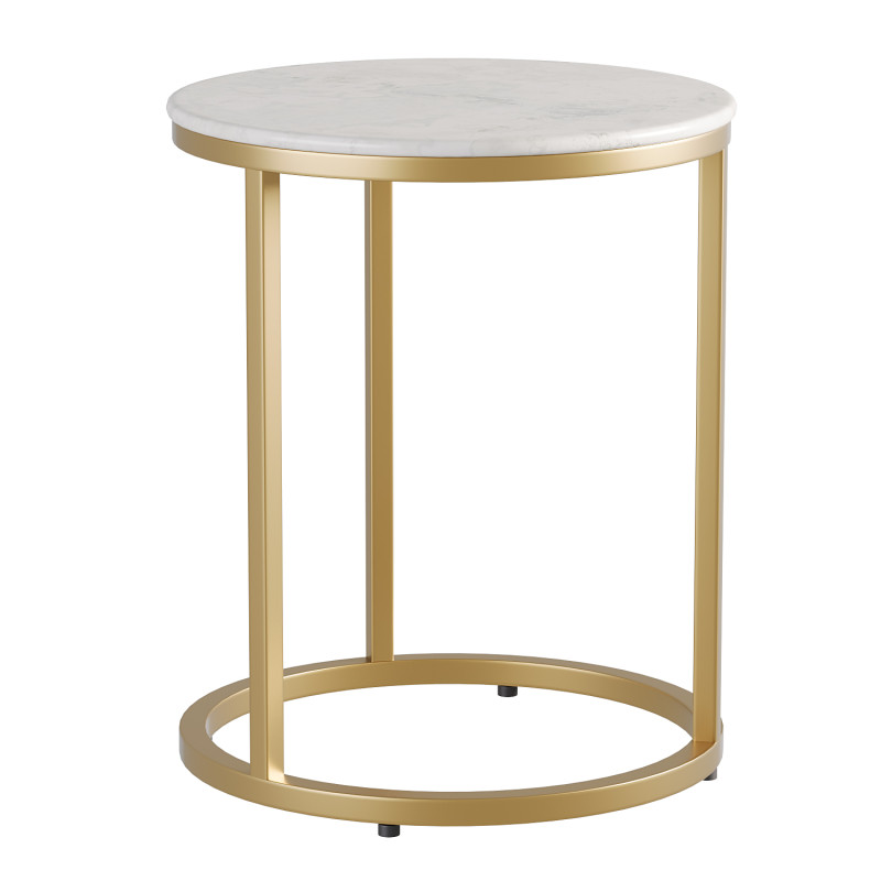 Milan Round White Marble and Metal End Table 3Dモデル .c4d .max .obj .3ds .fbx .stl .blend 