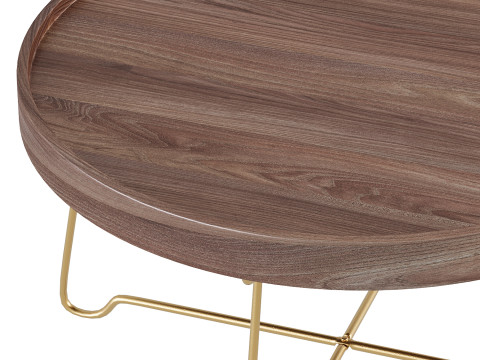 Keesey Round Wood and Metal Tray Top Folding Coffee Table 3D Model