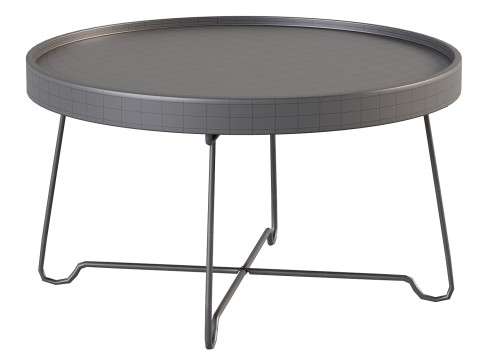 Keesey Round Wood and Metal Tray Top Folding Coffee Table 3D Model