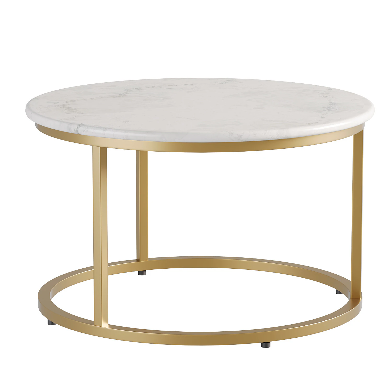 Milan Round White Marble and Metal Coffee Table 3D Model .c4d .max .obj .3ds .fbx .stl .blend