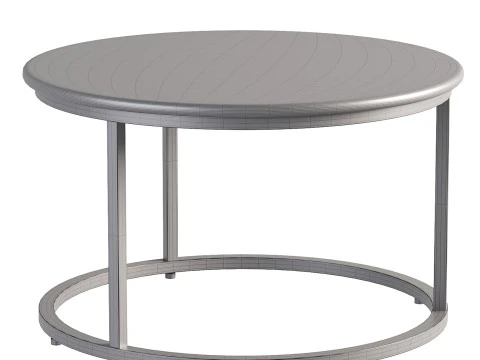 Milan Round White Marble and Metal Coffee Table 3D Model