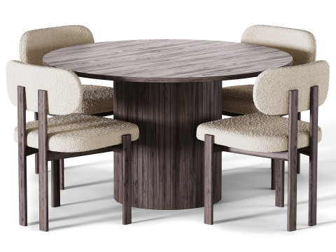 Bay Chair and Hill Table Dining set 3D Model