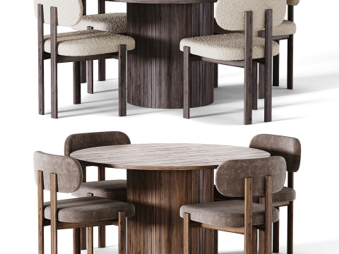 Bay Chair and Hill Table Dining set 3D Model