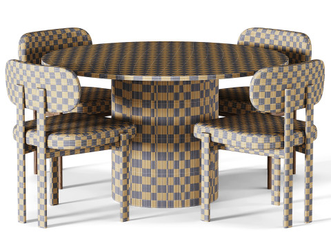 Bay Chair and Hill Table Dining set 3D Model