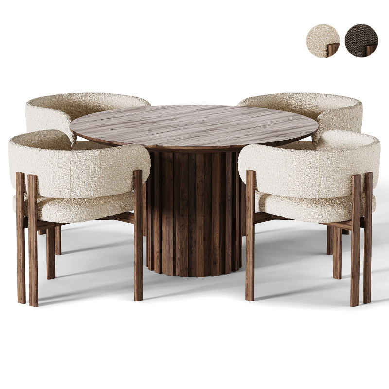 Bay Wood Chair and Tactile Dining Table 3Dモデル .c4d .max .obj .3ds .fbx .stl .blend 