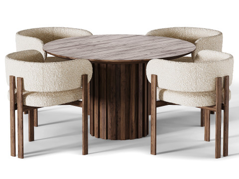 Bay Wood Chair and Tactile Dining Table 3Dモデル