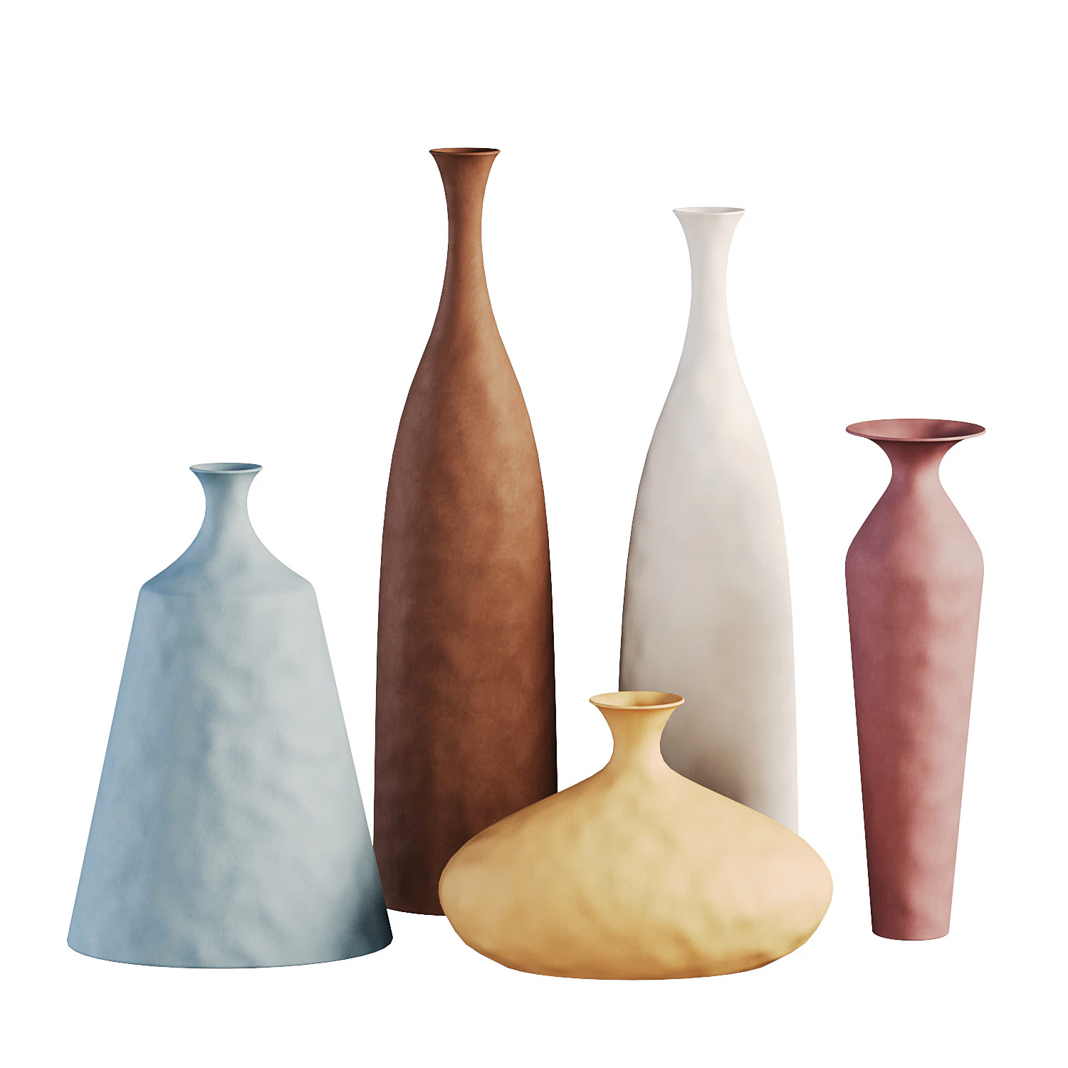 Morandi Ceramic Flower Vases 3D Model .c4d .max .obj .3ds .fbx .stl .blend 