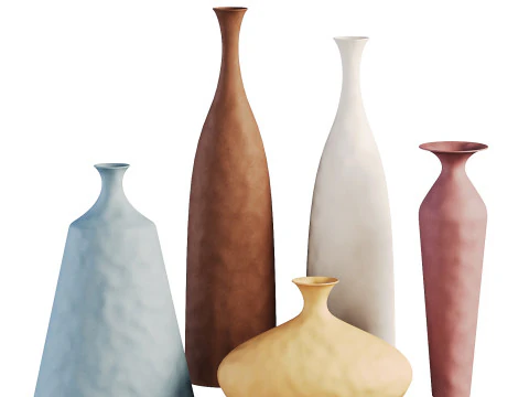 Vasos de flores de cer&acirc;mica Morandi Modelo 3D