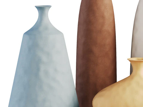 Morandi Ceramic Flower Vases 3D Model
