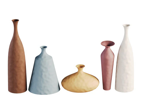 Morandi Ceramic Flower Vases 3D Model