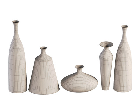Morandi Ceramic Flower Vases Modelo 3D