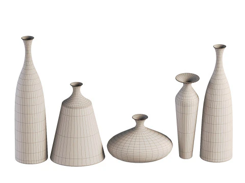 Morandi Ceramic Flower Vases 3D Model