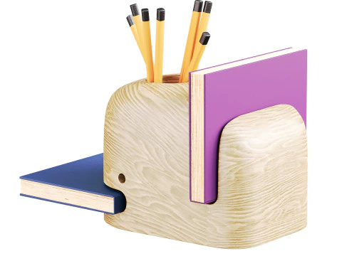 Personalized Wooden Whale Pencil Holder 3D Model