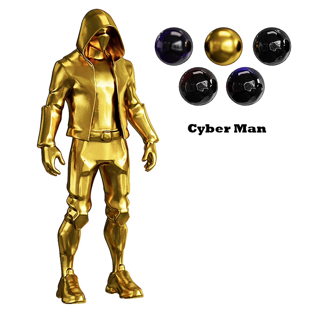 Cyber man 3D Print Model .c4d .max .obj .3ds .fbx .stl .blend 