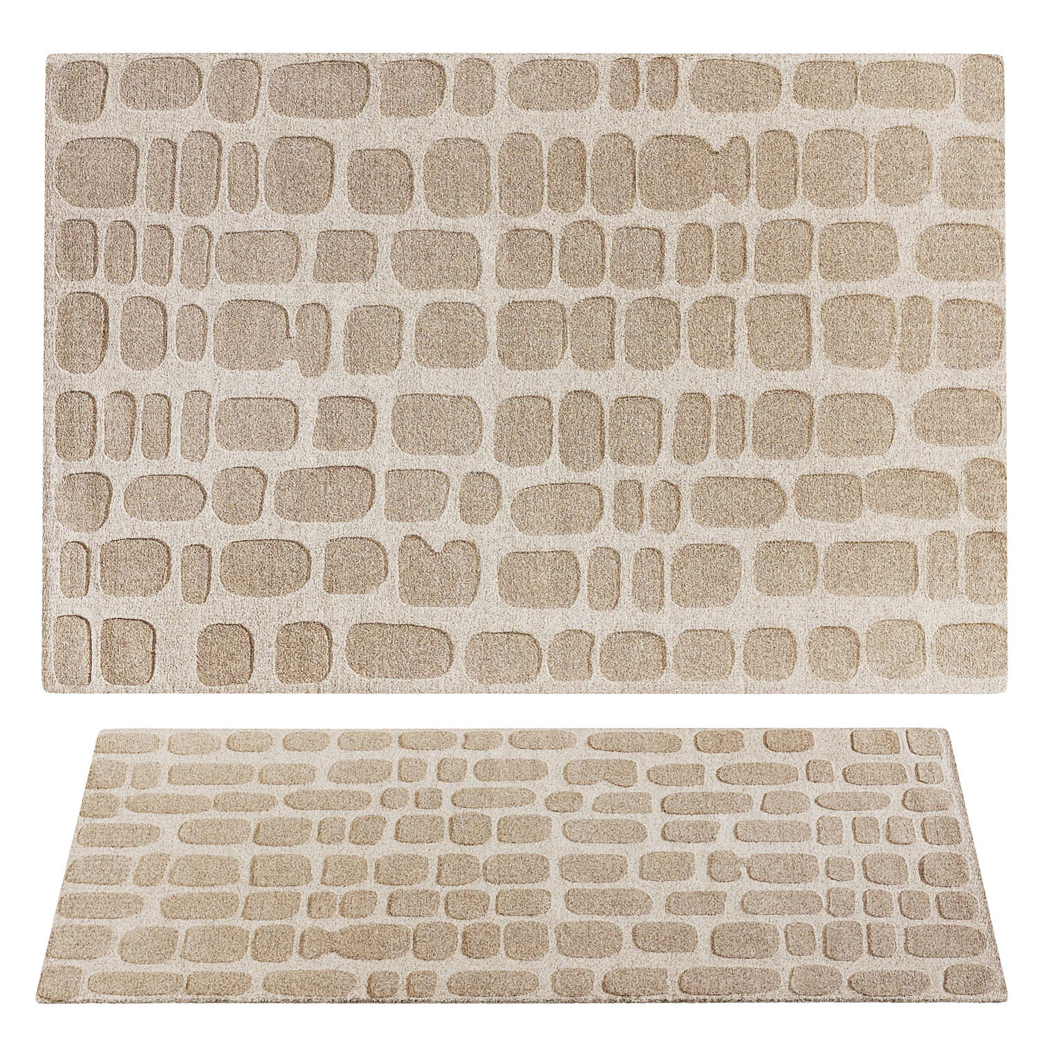 Wool Rug Malin Beige 3D Model .c4d .max .obj .3ds .fbx .stl .blend