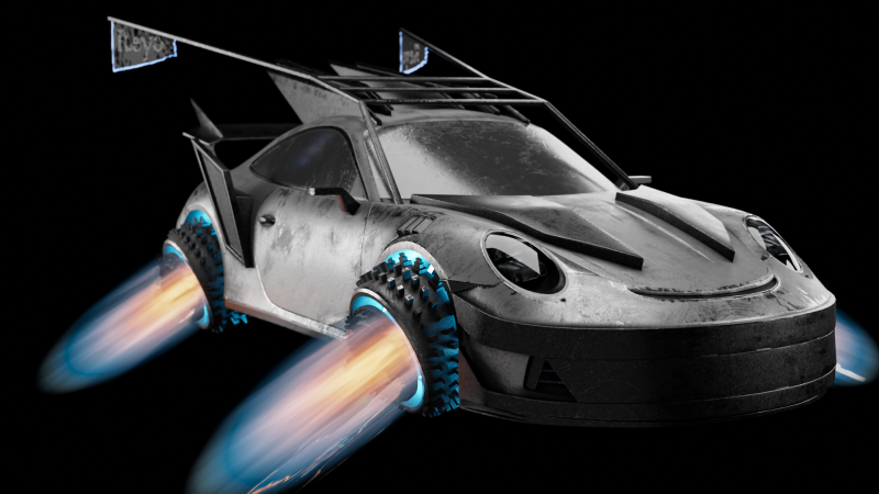 Porsche 911 GT3 Futuristic game car Modello 3D .c4d .max .obj .3ds .fbx .stl .blend