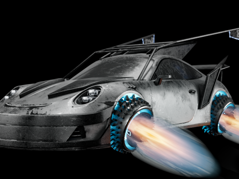 Porsche 911 GT3 Futuristic game car Modello 3D
