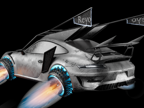 Porsche 911 GT3 Futuristic game car Modello 3D