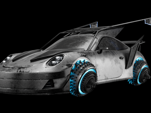Porsche 911 GT3 Futuristic game car Modello 3D