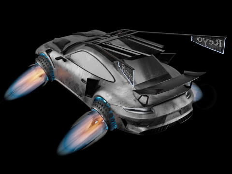 Porsche 911 GT3 Futuristic game car Modello 3D