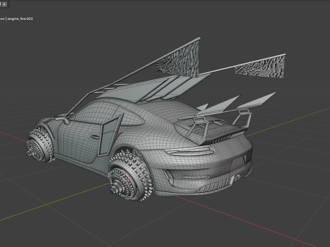 Porsche 911 GT3 Futuristic game car Modello 3D