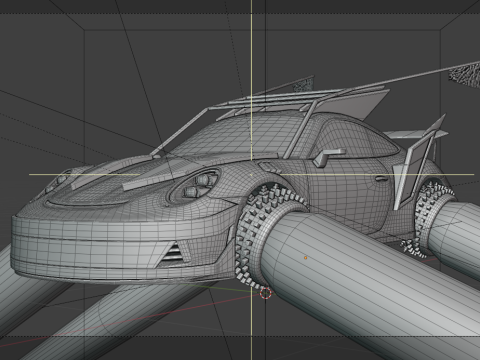 Porsche 911 GT3 Futuristic game car Modello 3D