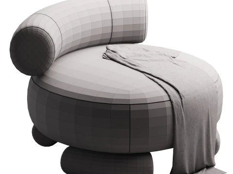 SILLA DE ACENTO LUNA 3D Model